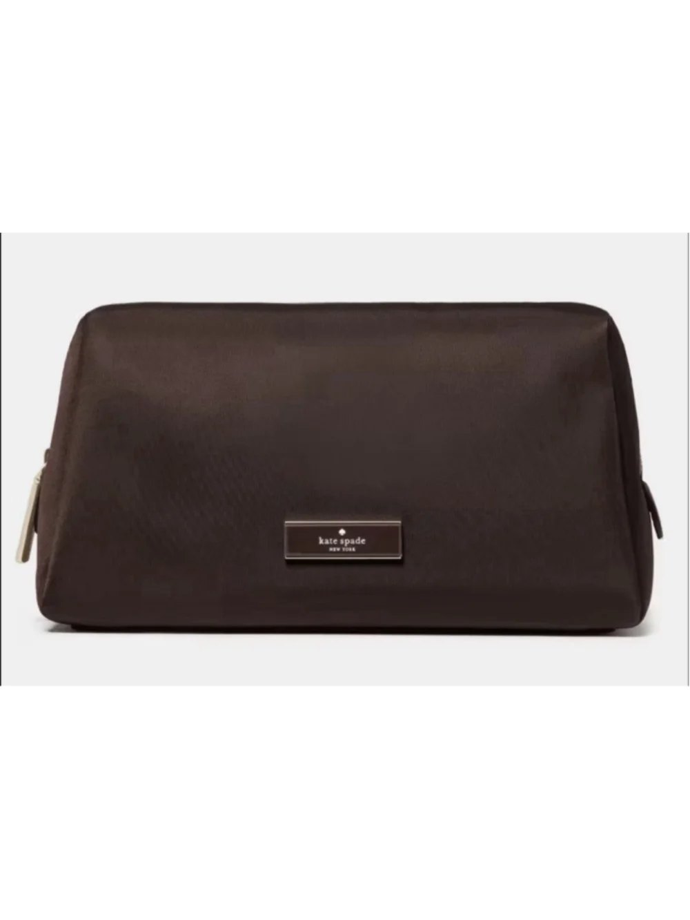Kate Spade Carter Nylon Cosmetic Make Up Pouch Hot Fudge NWT KL875 Orig 99.00
